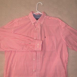 Tommy Hilfiger Coral Gingham Dress Shirt Classic